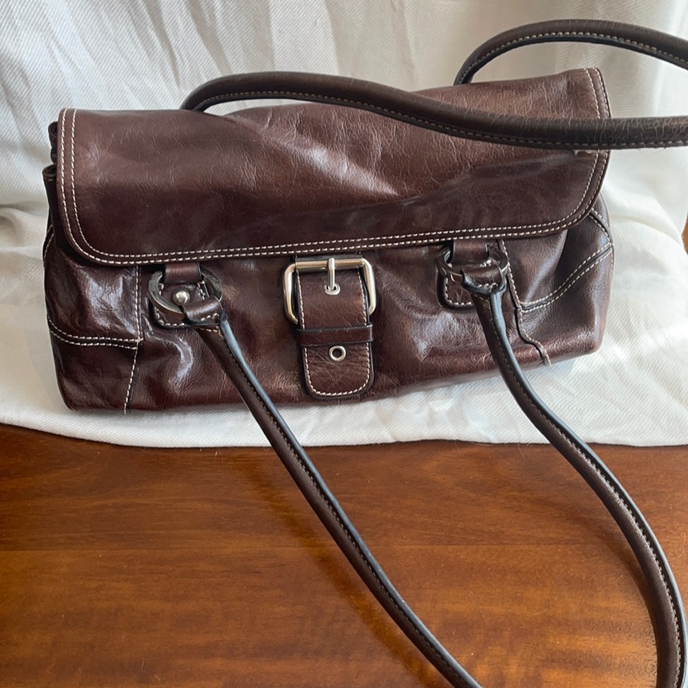 🌼2/$25🌼Brown leather shoulder bag. EUC